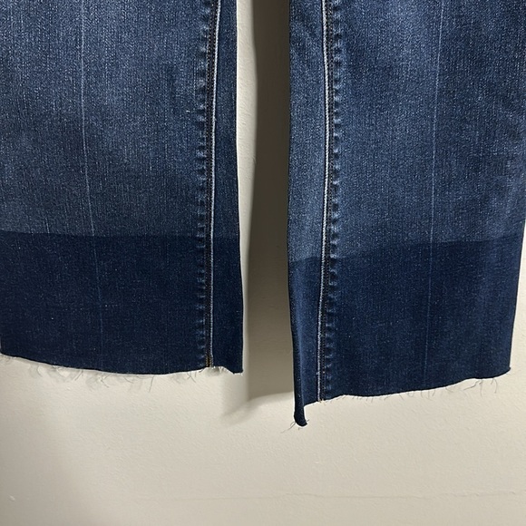 SPANX Cropped Flare Denim Medium Wash Raw Hem Pull On Stretch XS/P 20232R NWT - Picture 3 of 16